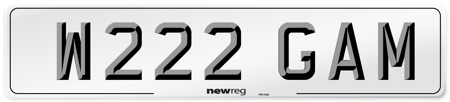 W222 GAM Number Plate from New Reg